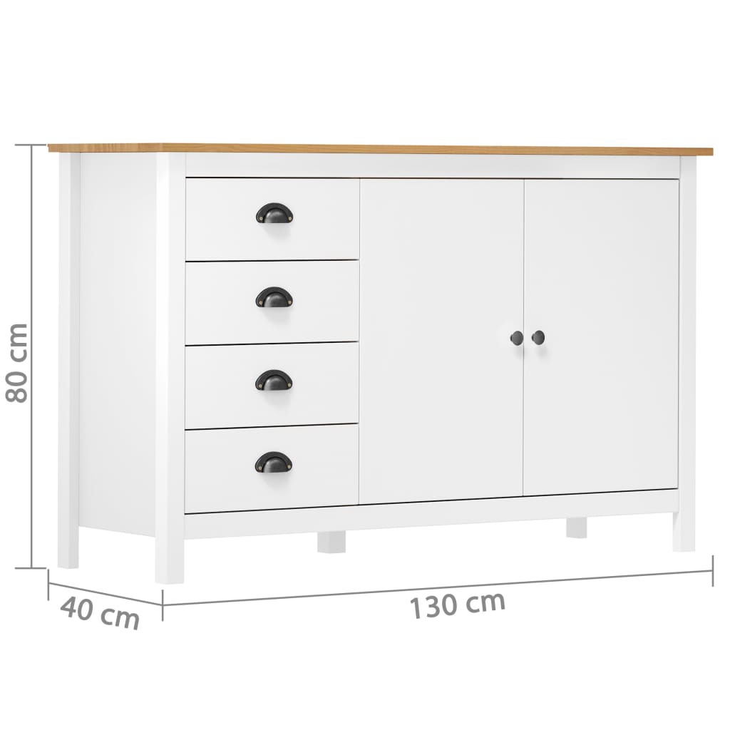 Sideboard | White and honey brown | Solid pine wood | Medium | Sideboard