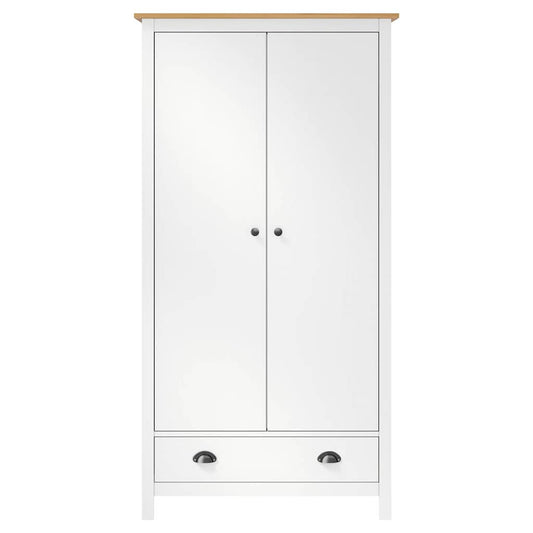 2-Door Wardrobe Hill White 89x50x170 cm Solid Pine Wood 2-Door Wardrobe Hill White 89x50x170 cm Solid Pine Wood