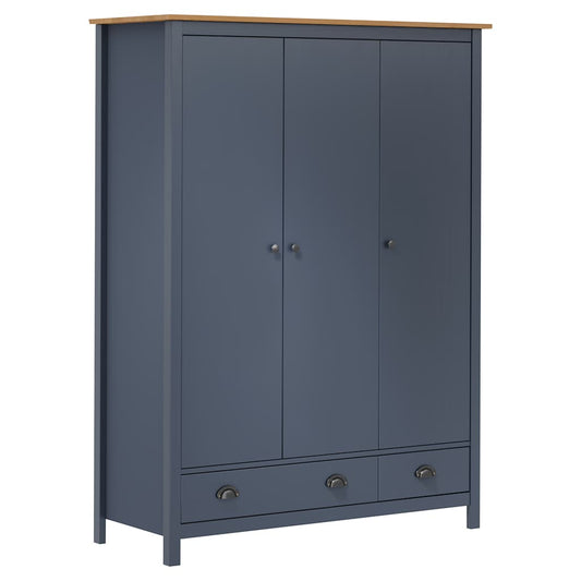 3-Door Wardrobe Hill Grey 127x50x170 cm Solid Pine Wood 3-Door Wardrobe Hill Grey 127x50x170 cm Solid Pine Wood