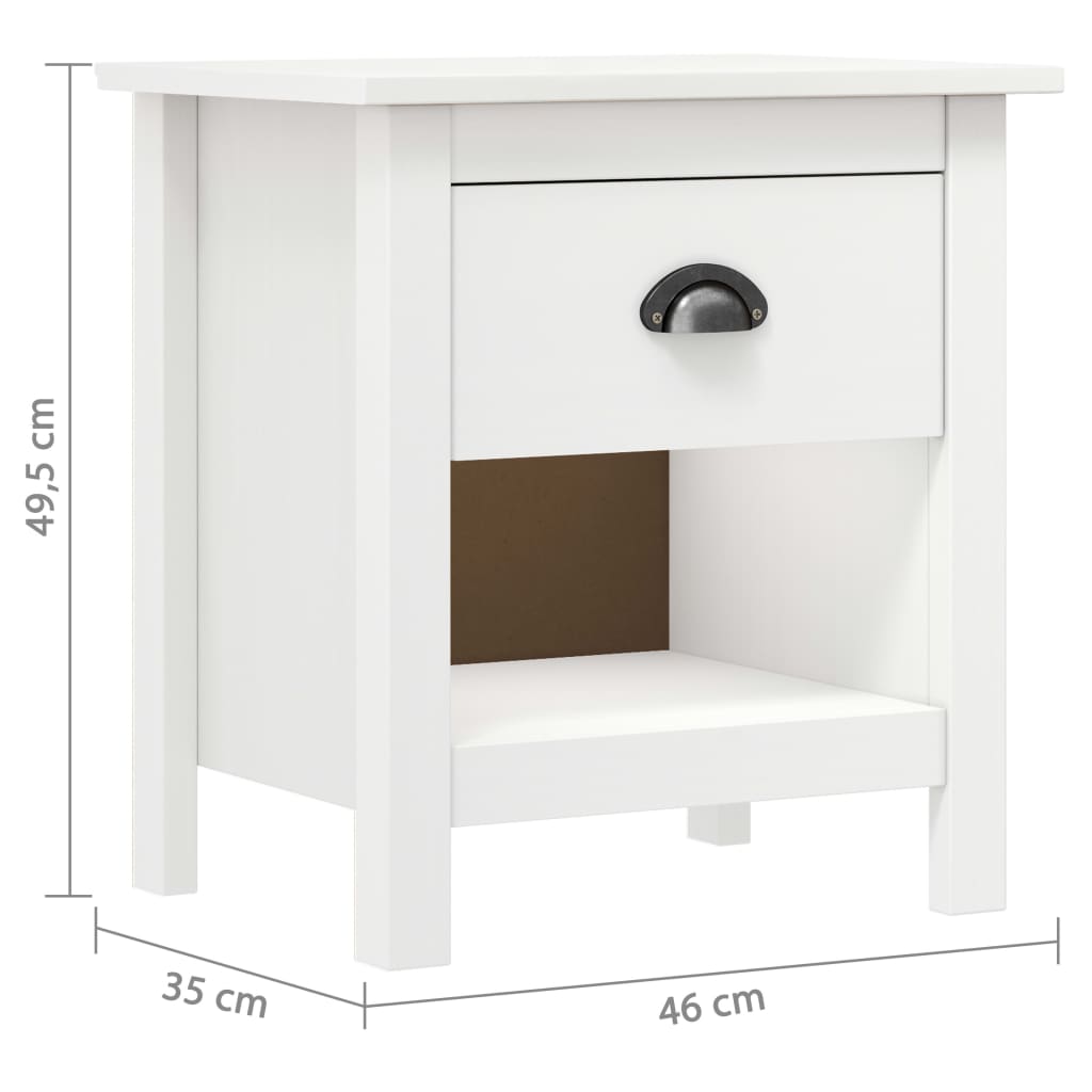 288968 vidaXL Bedside Cabinets 2 pcs "Hill" 46x35x49,5 cm Solid Pine Wood