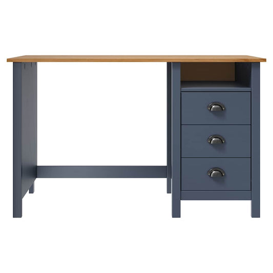 288997 vidaXL Desk "Hill" with 3 Drawers Grey 120x50x74 cm Solid Pine Wood 288997 vidaXL Desk "Hill" with 3 Drawers Grey 120x50x74 cm Solid Pine Wood