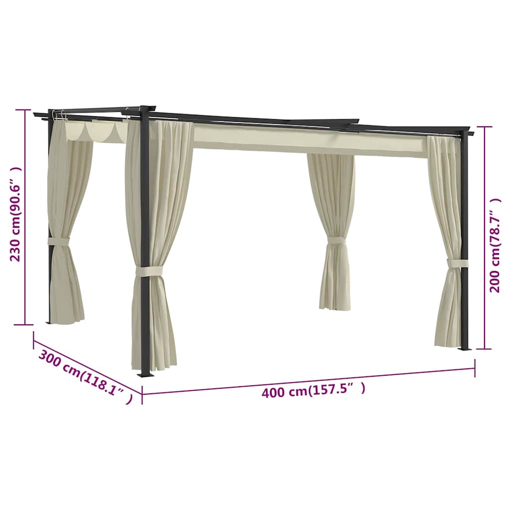 Gazebo 4x3 m Cream