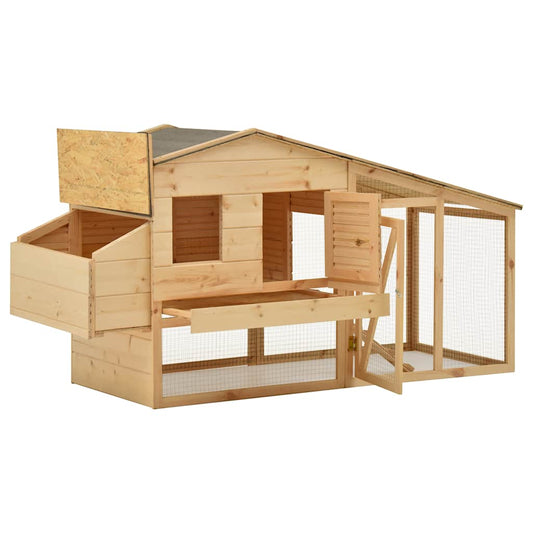 Chicken Coop | Natural Wood | Solid Pine Wood | 178x67x92 cm | Durable Chicken Coop | Natural Wood | Solid Pine Wood | 178x67x92 cm | Durable