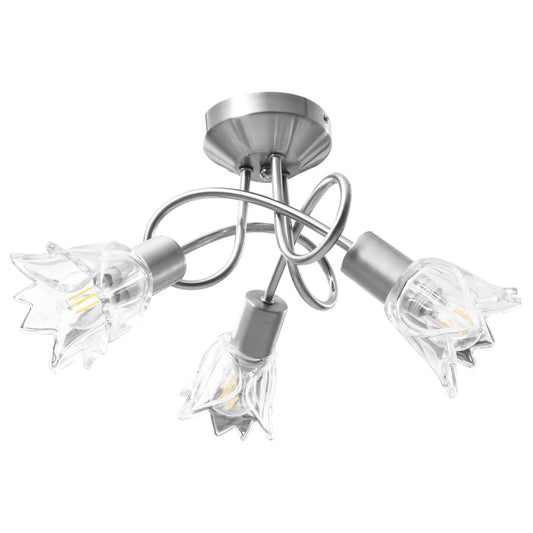Ceiling Lamp with Transparent Glass Shades for 3 E14 Bulbs Tulip Ceiling Lamp with Transparent Glass Shades for 3 E14 Bulbs Tulip