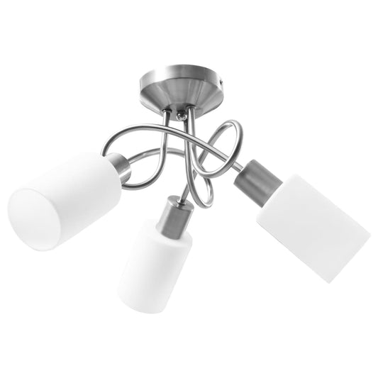 Ceiling Lamp with Ceramic Shades for 3 E14 Bulbs White Cone Ceiling Lamp with Ceramic Shades for 3 E14 Bulbs White Cone