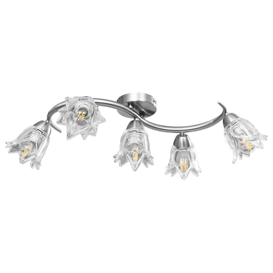 Ceiling Lamp with Transparent Glass Shades for 5 E14 Bulbs Tulip Ceiling Lamp with Transparent Glass Shades for 5 E14 Bulbs Tulip