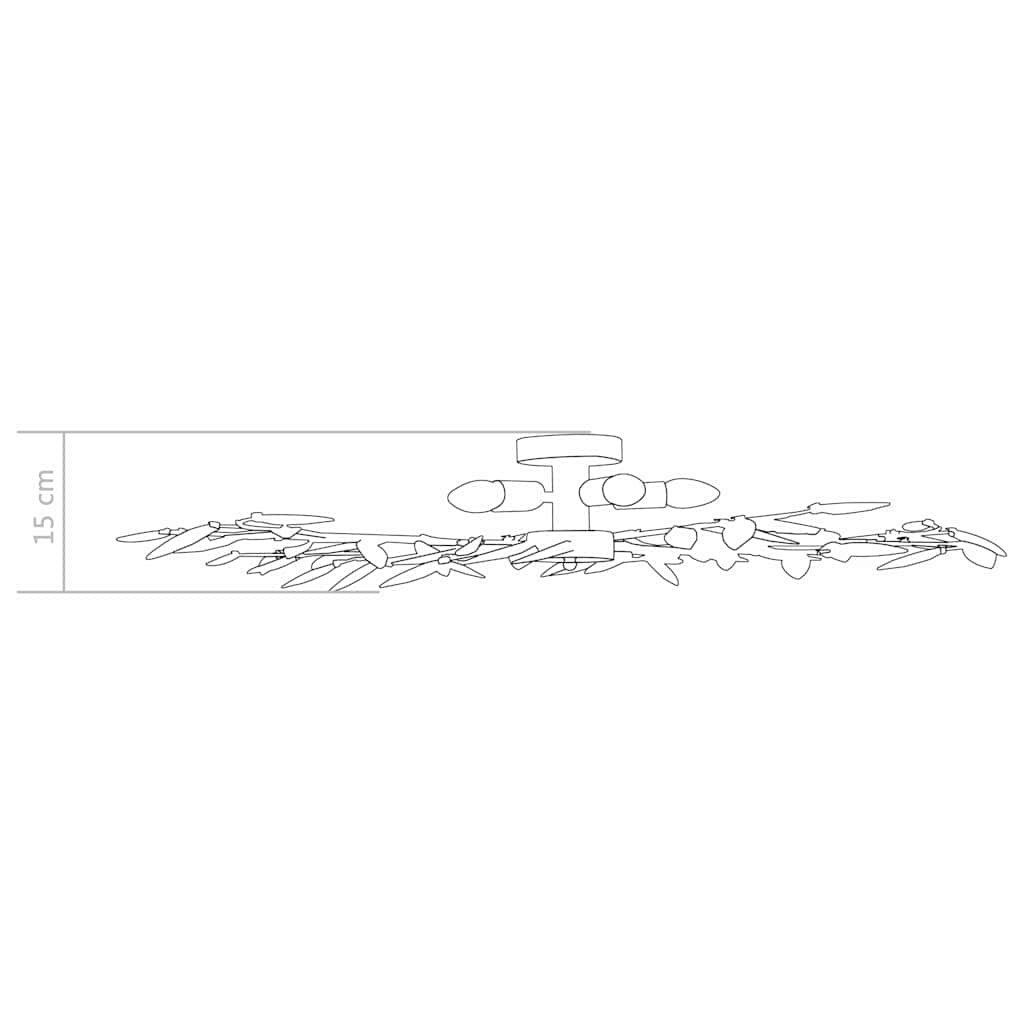 Ceiling Lamp Acrylic Crystal Leaf Arms for 5 E14 Bulbs Green