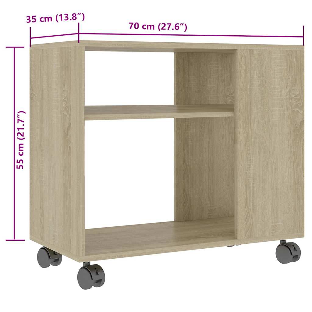 802123 vidaXL Side Table Sonoma Oak 70x35x55 cm Engineered Wood