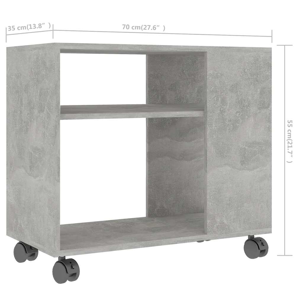 802124 vidaXL Side Table Concrete Grey 70x35x55 cm Engineered Wood