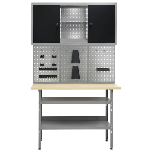 Workbench with Three Wall Panels and One Cabinet Workbench with Three Wall Panels and One Cabinet
