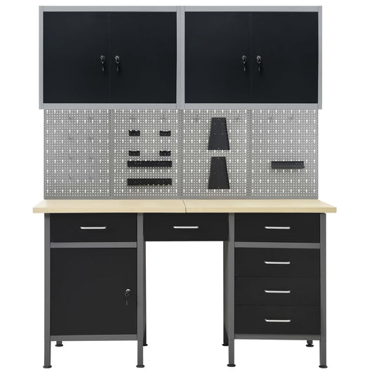 Workbench with Four Wall Panels and Two Cabinets Workbench with Four Wall Panels and Two Cabinets