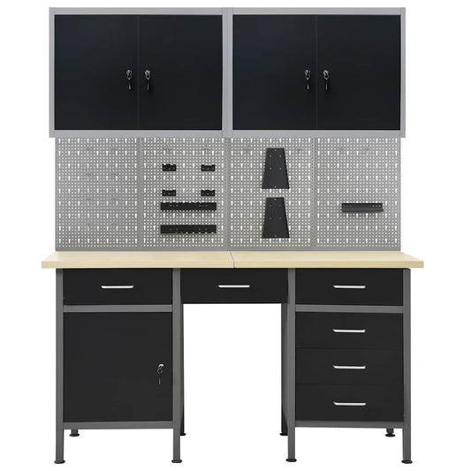 Workbench with Four Wall Panels and Two Cabinets Workbench with Four Wall Panels and Two Cabinets