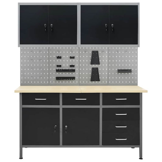 Workbench with Four Wall Panels and Two Cabinets Workbench with Four Wall Panels and Two Cabinets
