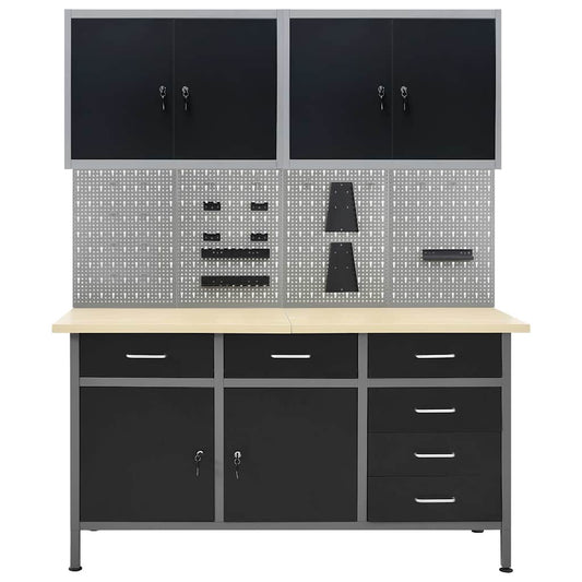 Workbench with Four Wall Panels and Two Cabinets Workbench with Four Wall Panels and Two Cabinets