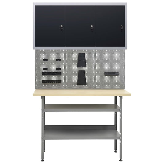 Workbench with Three Wall Panels and One Cabinet Workbench with Three Wall Panels and One Cabinet