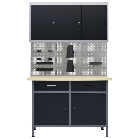 Workbench with Three Wall Panels and One Cabinet Workbench with Three Wall Panels and One Cabinet