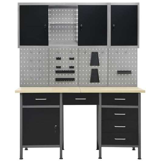 Workbench with Four Wall Panels and Two Cabinets Workbench with Four Wall Panels and Two Cabinets