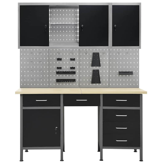 Workbench with Four Wall Panels and Two Cabinets Workbench with Four Wall Panels and Two Cabinets