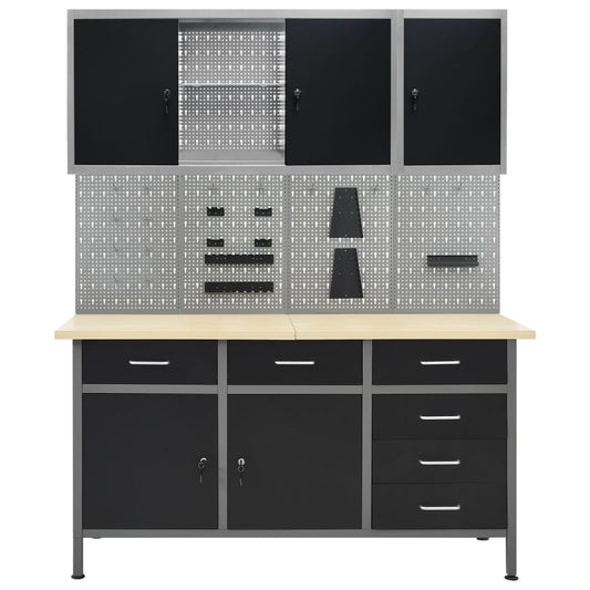 Workbench with Four Wall Panels and Two Cabinets Workbench with Four Wall Panels and Two Cabinets