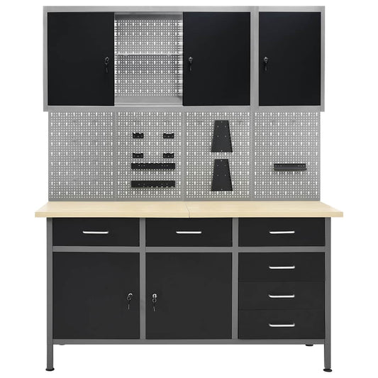 Workbench with Four Wall Panels and Two Cabinets Workbench with Four Wall Panels and Two Cabinets