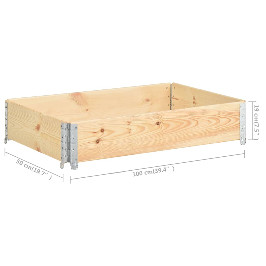 Pallet Collar 50x100 cm Solid Pine Wood