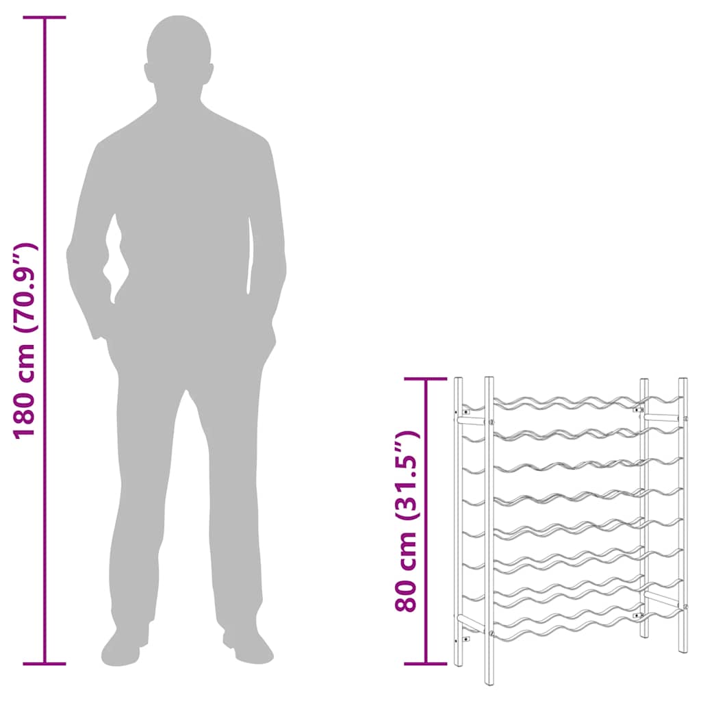 Wine Rack for 48 Bottles Black Metal