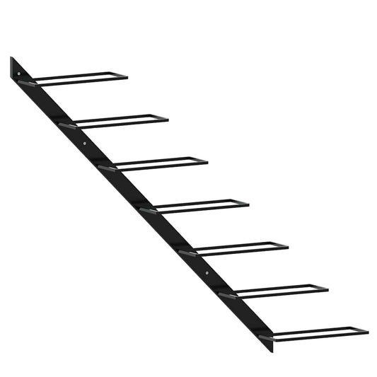 Wall-mounted Wine Rack for 7 Bottles Black Metal Wall-mounted Wine Rack for 7 Bottles Black Metal
