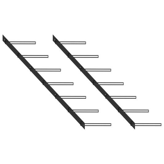 Wall-mounted Wine Racks for 14 Bottles 2 pcs Black Metal Wall-mounted Wine Racks for 14 Bottles 2 pcs Black Metal