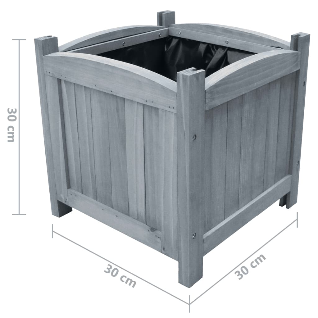 Garden Raised Beds 2 pcs 30x30x30 cm Solid Firwood