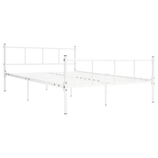Bed Frame without Mattress White Metal 120x200 cm Bed Frame without Mattress White Metal 120x200 cm