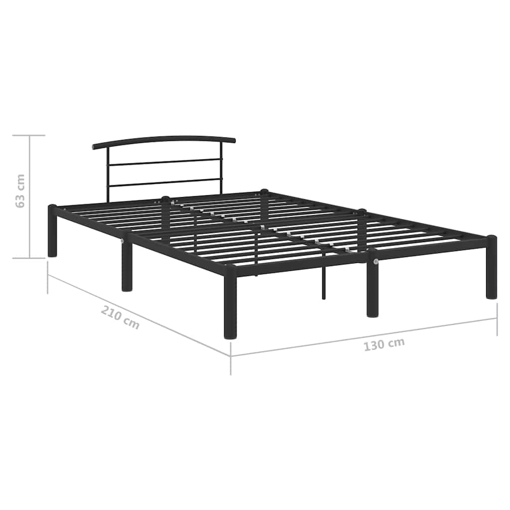 Bed Frame without Mattress Black Metal 120x200 cm