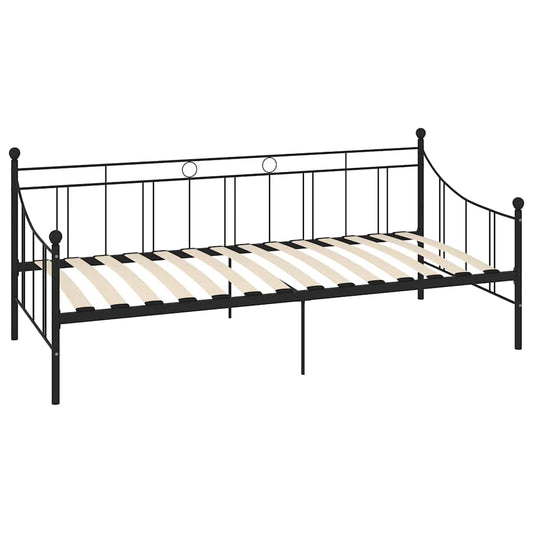 284669 vidaXL DayBed Frame without Mattress Black Metal 90x200 cm 284669 vidaXL DayBed Frame without Mattress Black Metal 90x200 cm