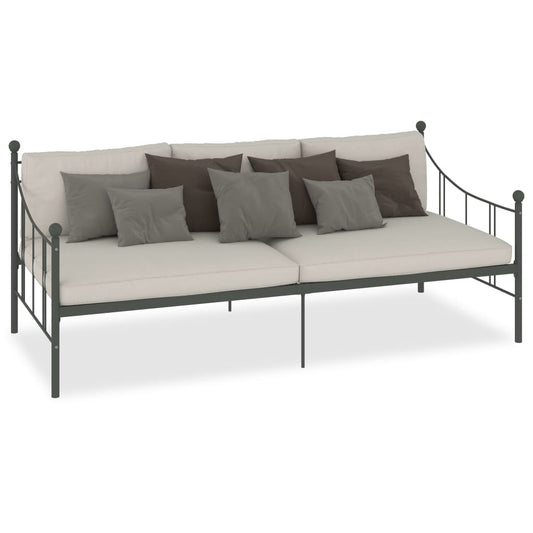 284670 vidaXL DayBed Frame without Mattress Grey Metal 90x200 cm 284670 vidaXL DayBed Frame without Mattress Grey Metal 90x200 cm