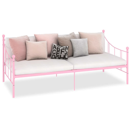 284671 vidaXL DayBed Frame without Mattress Pink Metal 90x200 cm 284671 vidaXL DayBed Frame without Mattress Pink Metal 90x200 cm