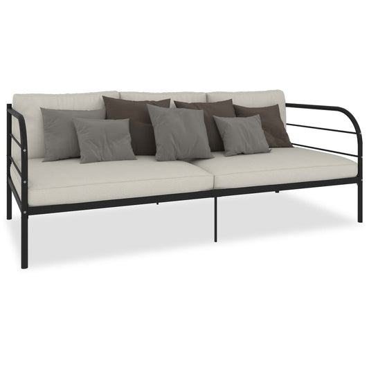 284673 vidaXL DayBed Frame without Mattress Black Metal 90x200 cm 284673 vidaXL DayBed Frame without Mattress Black Metal 90x200 cm