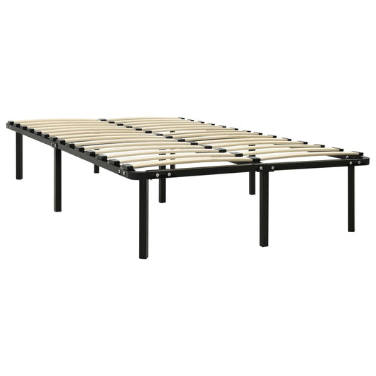 Bed Frame without Mattress Black Metal 140x200 cm Bed Frame without Mattress Black Metal 140x200 cm