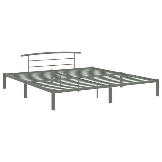 284706 vidaXL Bed Frame without Mattress Grey Metal 200x200 cm 284706 vidaXL Bed Frame without Mattress Grey Metal 200x200 cm