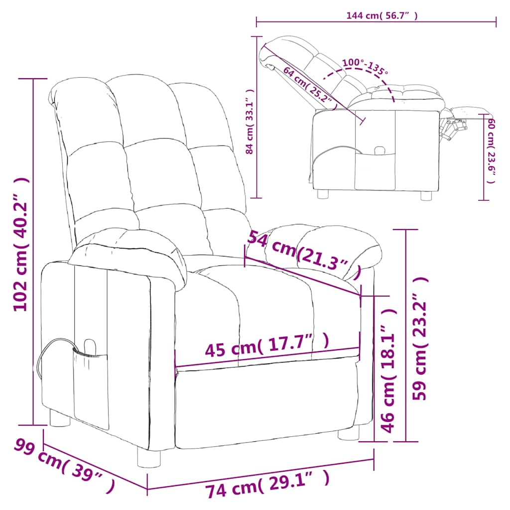 Massage Chair Dark Green Fabric