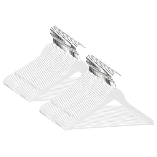 289915 vidaXL 50 pcs Clothes Hanger Set Non-slip White Hardwood 289915 vidaXL 50 pcs Clothes Hanger Set Non-slip White Hardwood