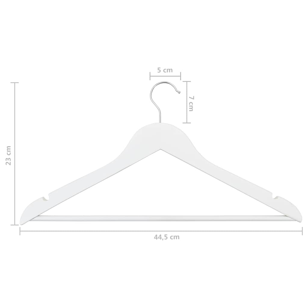 289915 vidaXL 50 pcs Clothes Hanger Set Non-slip White Hardwood