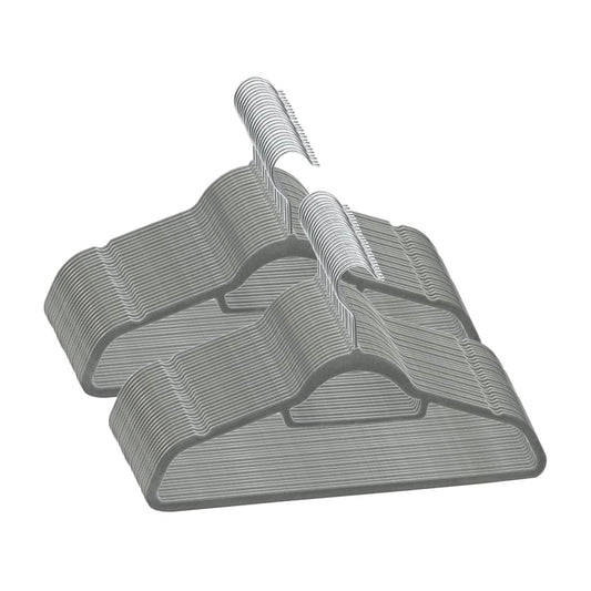 50 pcs Clothes Hanger Set Anti-slip Grey Velvet 50 pcs Clothes Hanger Set Anti-slip Grey Velvet