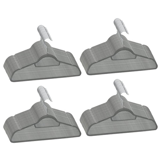 100 pcs Clothes Hanger Set Anti-slip Grey Velvet 100 pcs Clothes Hanger Set Anti-slip Grey Velvet