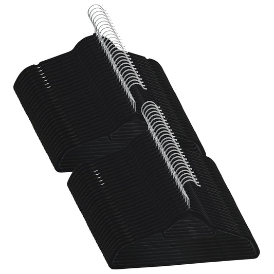 50 pcs Clothes Hanger Set Anti-slip Black Velvet 50 pcs Clothes Hanger Set Anti-slip Black Velvet