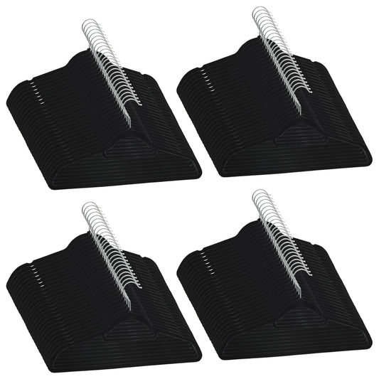 100 pcs Clothes Hanger Set Anti-slip Black Velvet 100 pcs Clothes Hanger Set Anti-slip Black Velvet