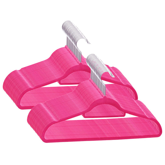 50 pcs Clothes Hanger Set Anti-slip Pink Velvet 50 pcs Clothes Hanger Set Anti-slip Pink Velvet