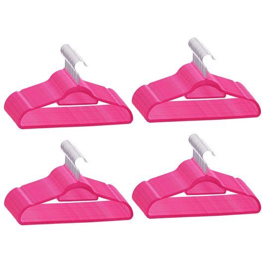 100 pcs Clothes Hanger Set Anti-slip Pink Velvet 100 pcs Clothes Hanger Set Anti-slip Pink Velvet