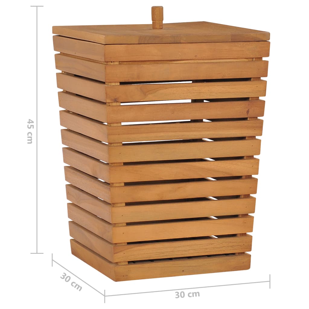 289074 vidaXL Laundry Basket 30x30x45 cm Solid Teak Wood