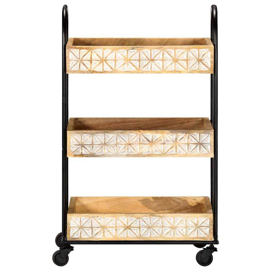 289093 vidaXL 3-Tier Kitchen Trolley 46x30x76 cm Solid Mango Wood 289093 vidaXL 3-Tier Kitchen Trolley 46x30x76 cm Solid Mango Wood