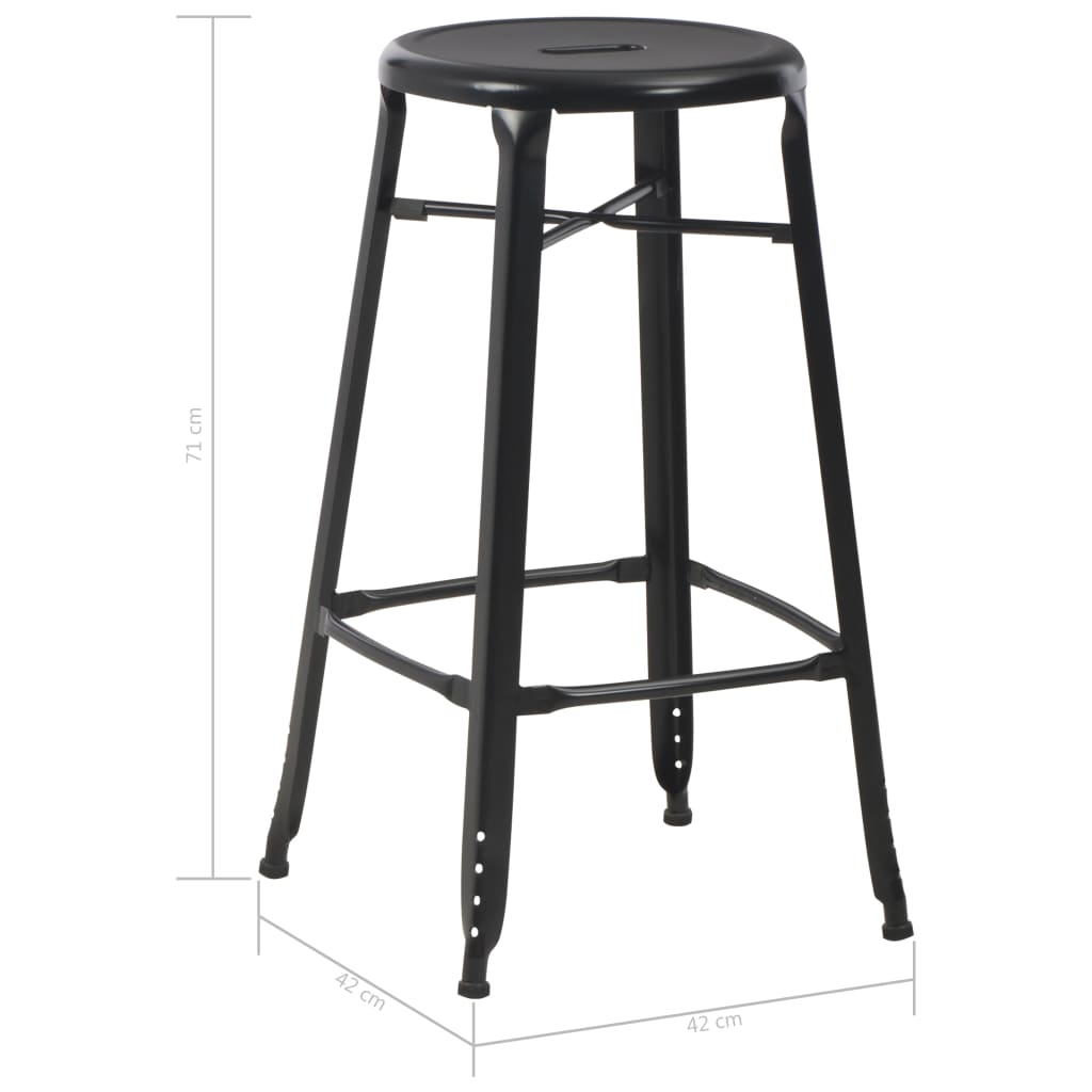 Bar Stools 6 pcs Black Steel