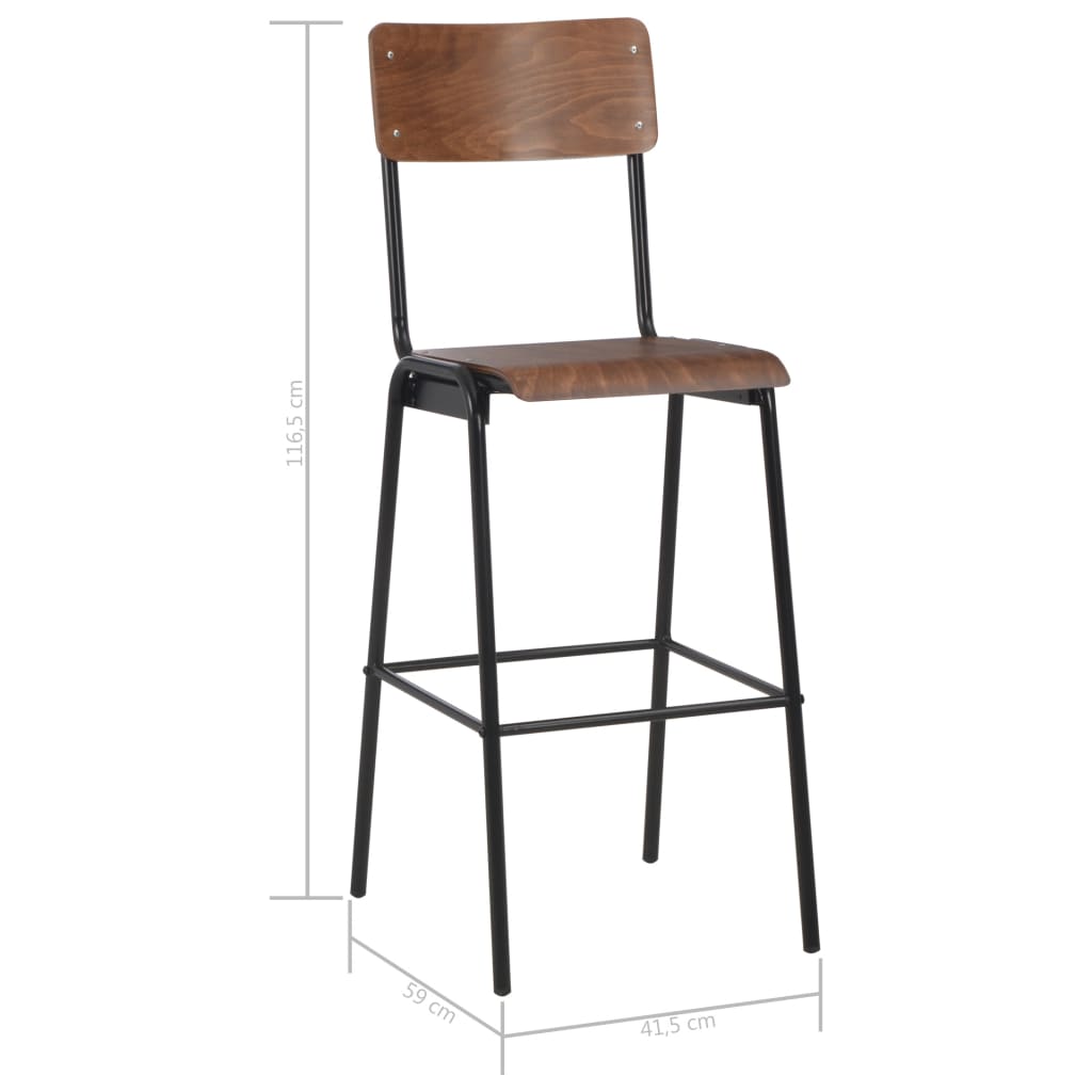Stackable Bar Chairs 4 pcs Solid Plywood Steel arranged for space-saving storage, perfect for modern dining rooms and kitchens.